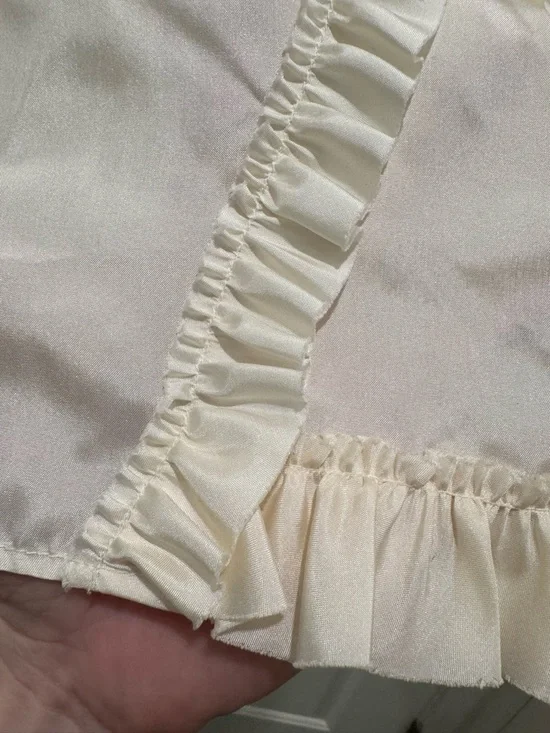 J.Crew ivory white ruffle-trimmed tank top silk 100% size s - Picture 3 of 6